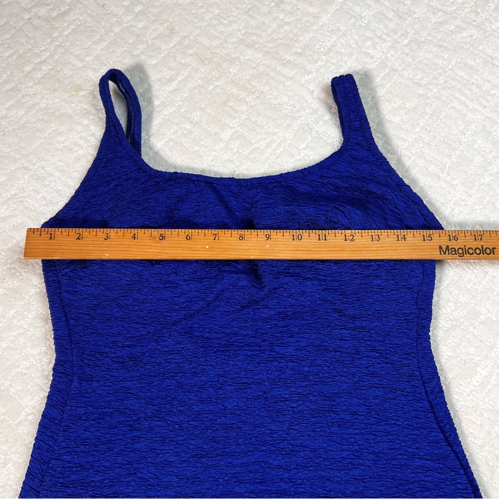 Catalina blue textured one-piece swim dress 16 - Picture 4 of 10